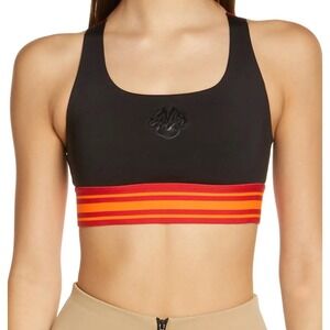 Puma X June Ambrose 623 Sports Bra Black Urban Red Orange Stripe Logo Drycell XS
